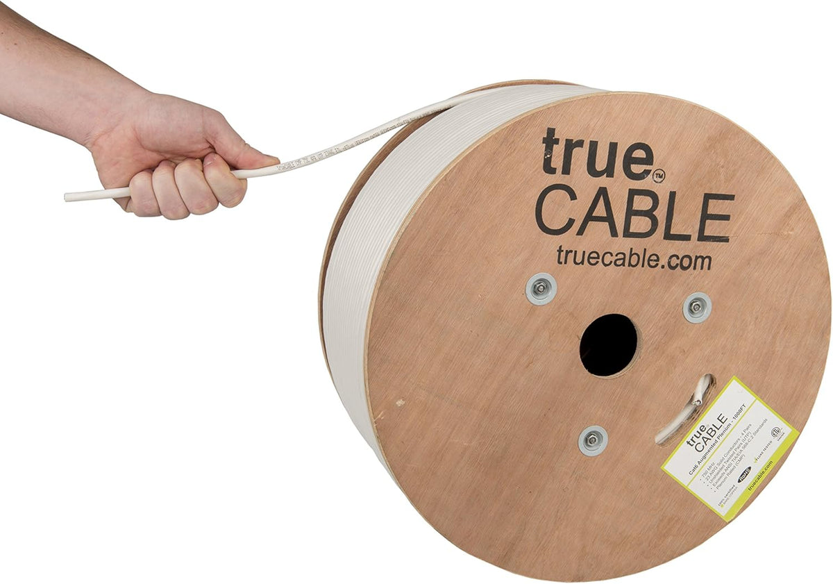 1000ft White 23AWG 4 Pair Solid Bare Copper Bulk Ethernet Cable H177356