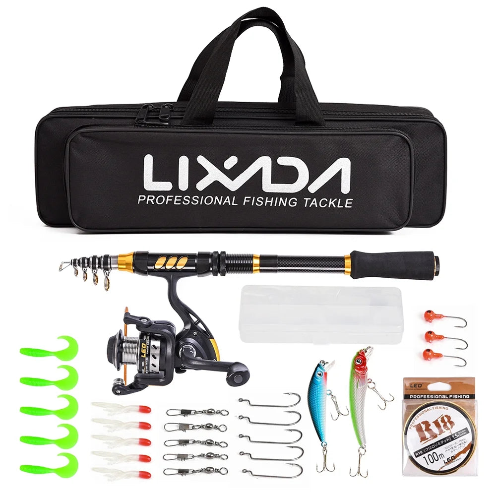 Carbon Fiber Telescopic Rod Reel Combo B292566