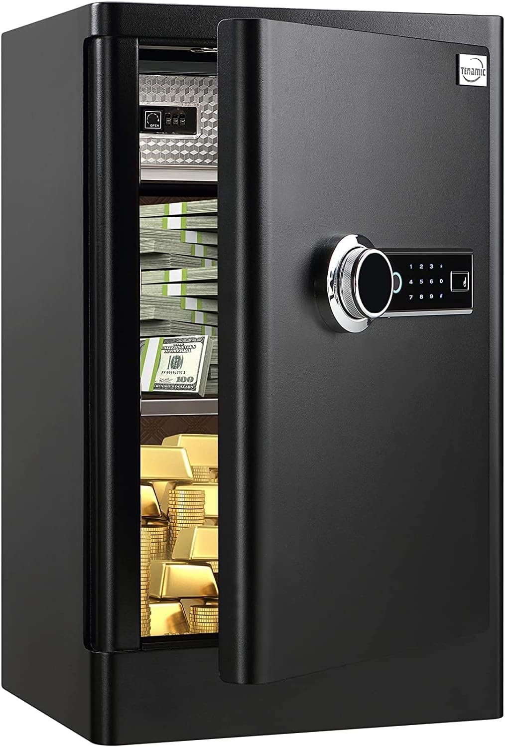 Fingerprint Safe Box 3.83 Cubic Feet with Separate Lock Box and Bottom Compartment I2083