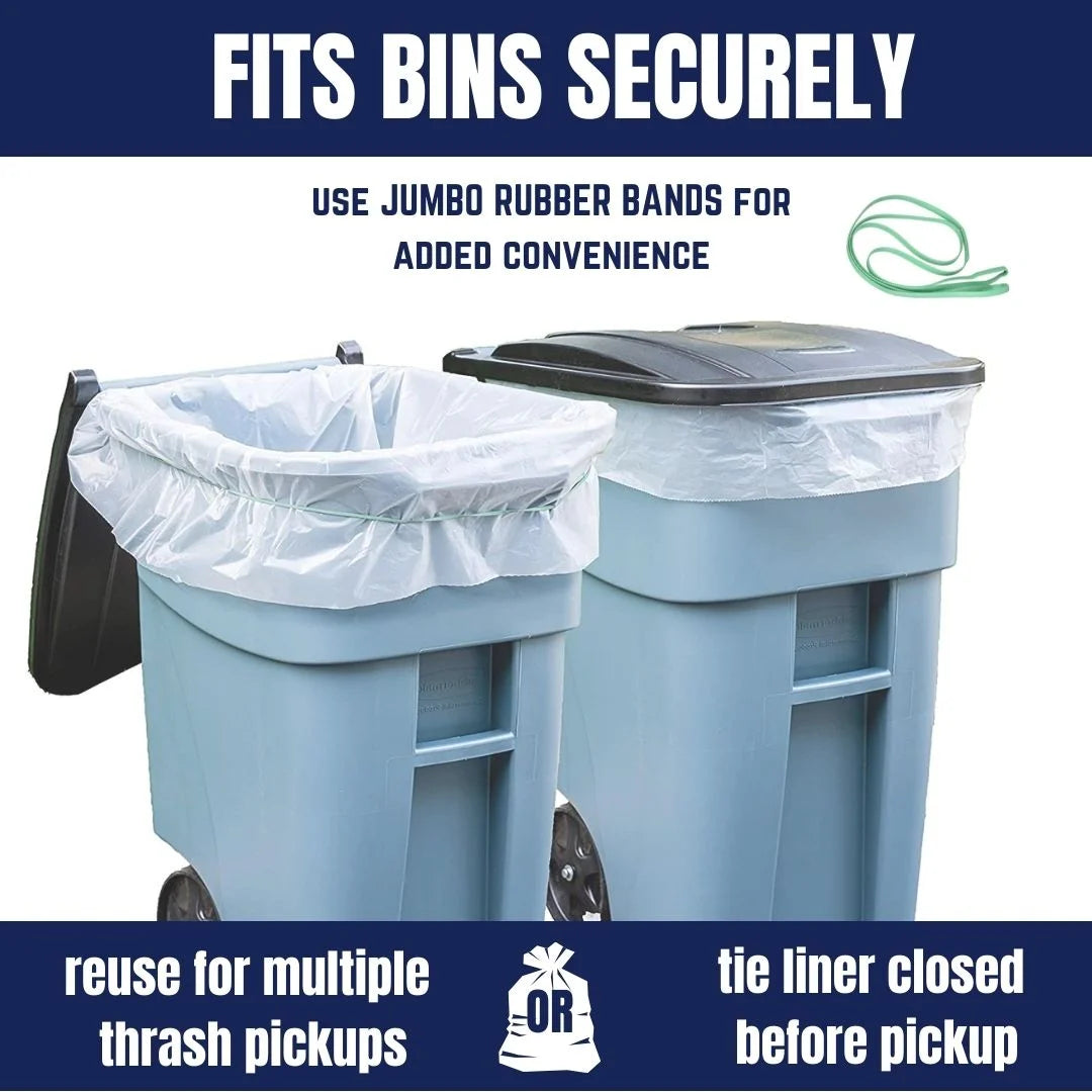 65 Gallon Black Heavy Duty Trash Bags, 50 Count Q1849