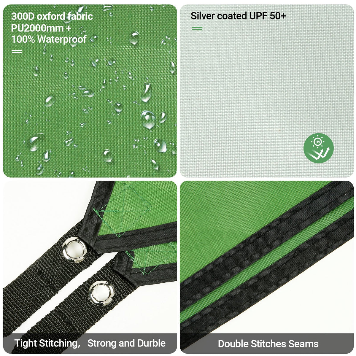 12 x 14ft Waterproof Camping Tent Tarp with 2 Poles M163449