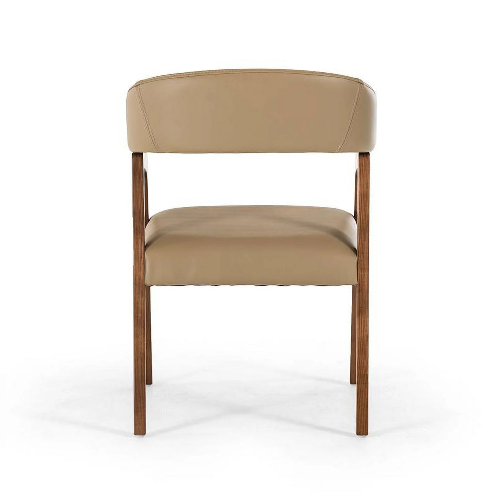 Taupe Leatherette and Walnut Wood Dining Chair T675156