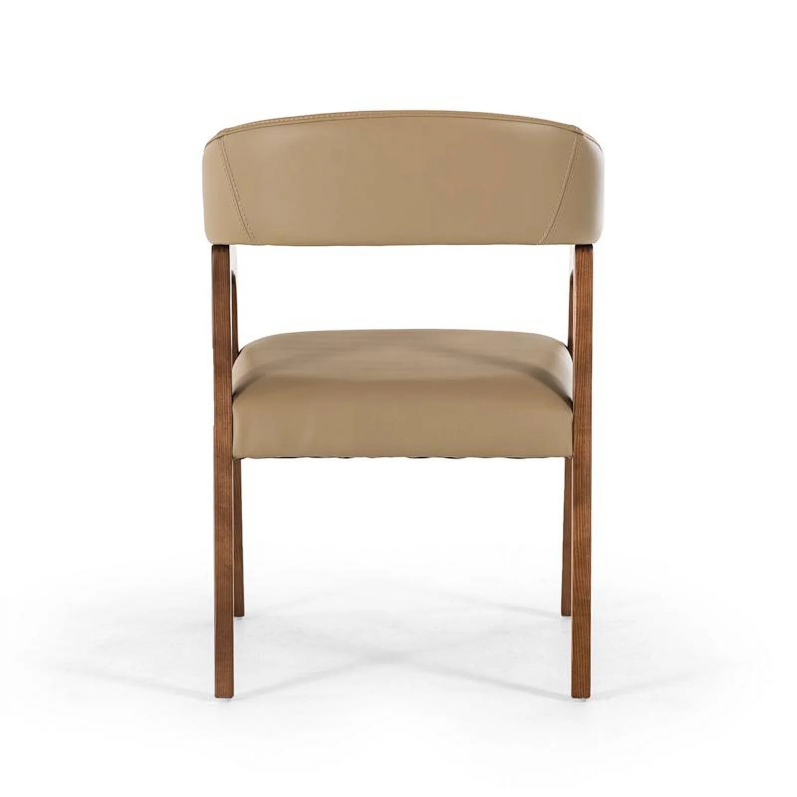 Taupe Leatherette and Walnut Wood Dining Chair T675156
