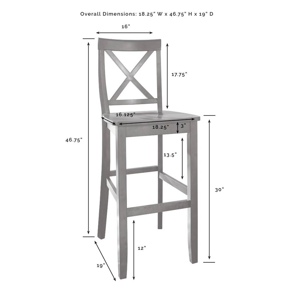 Mahogany X-Back Bar Stool Set of 2 R463695