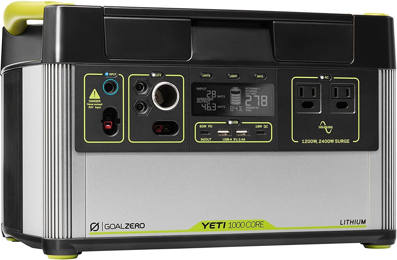 Portable Power Station, 1000 W, Solar-Powered Generator P502696