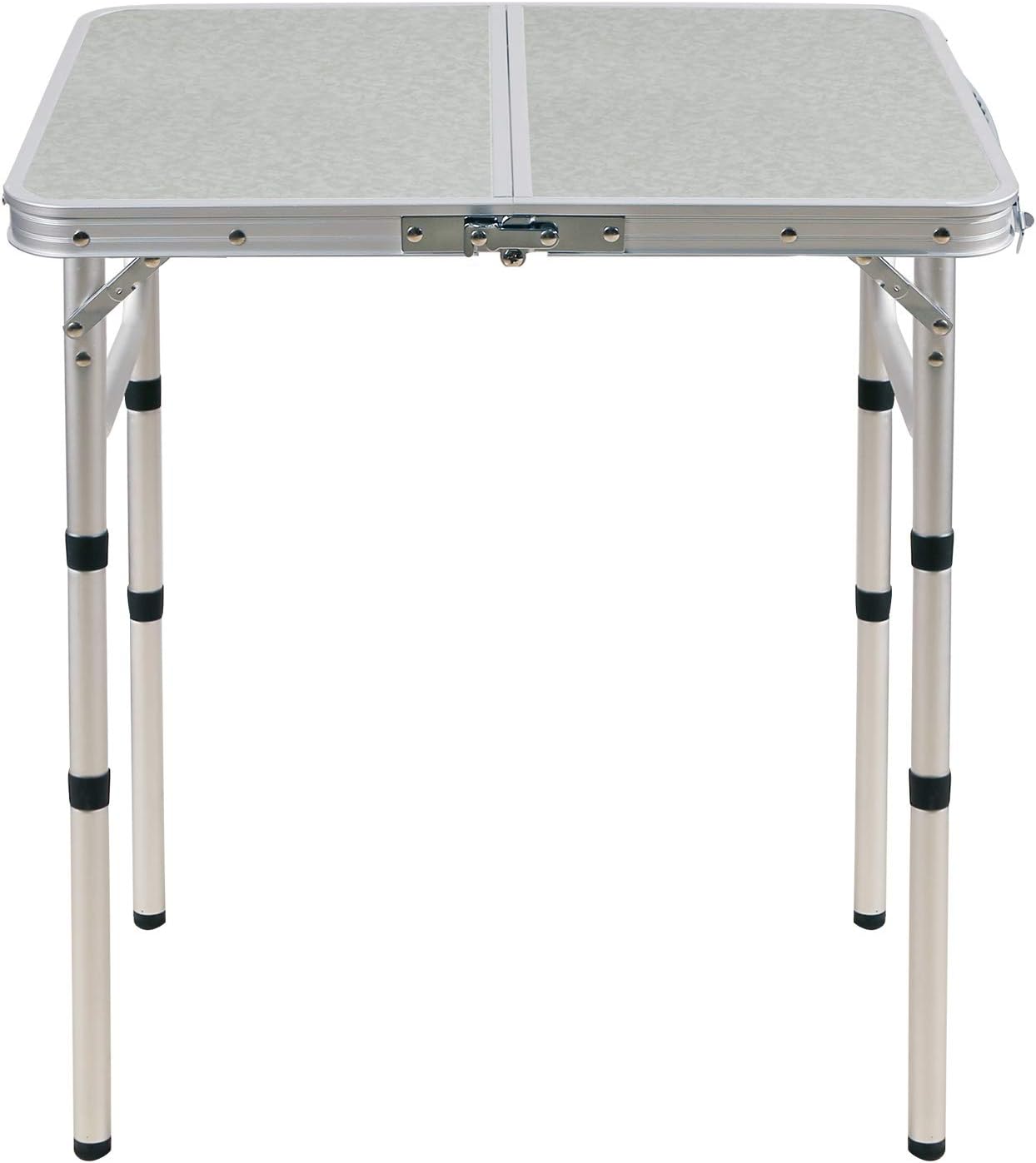 White 3 Foot Aluminum Folding Camping Table with Adjustable Legs A2305
