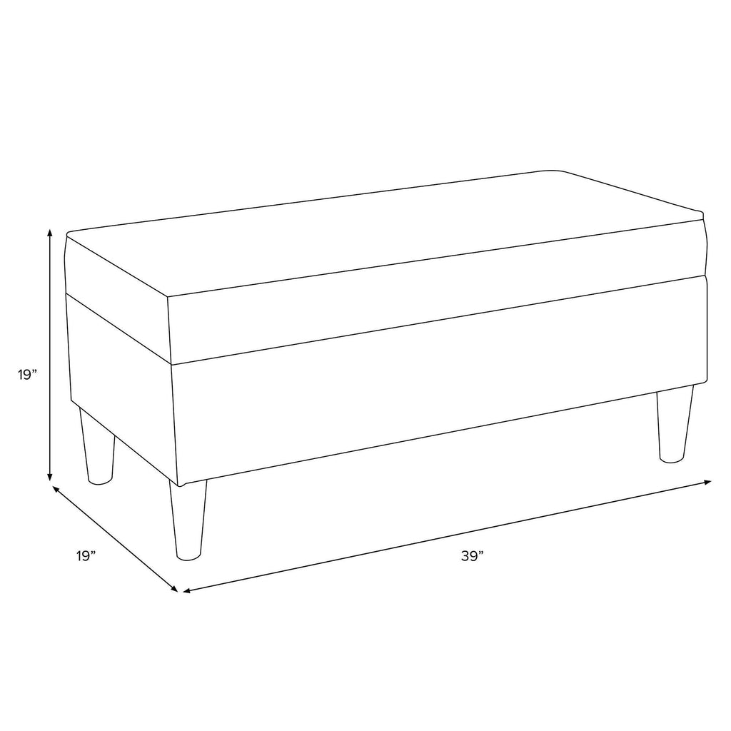 Linen Gray Button Storage Bench M501