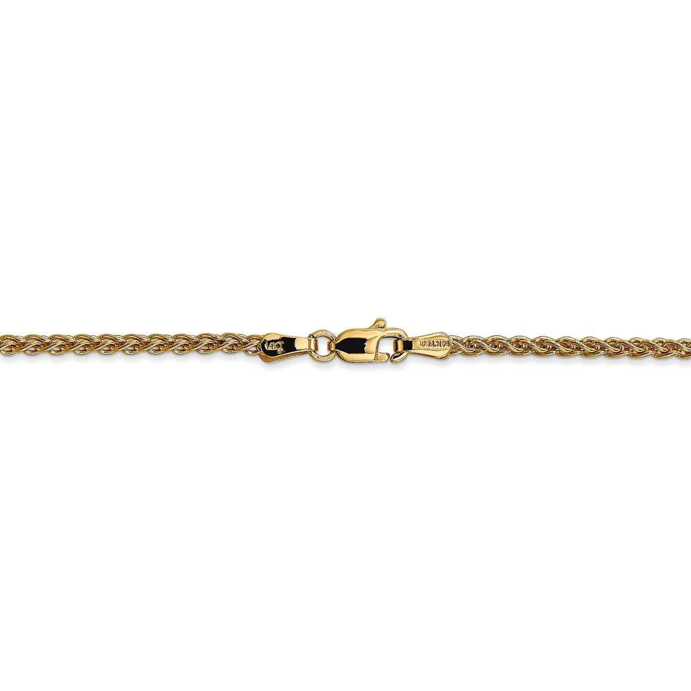 14kt Yellow Gold 2mm Spiga Chain 30 inch Lobster Clasp M2630