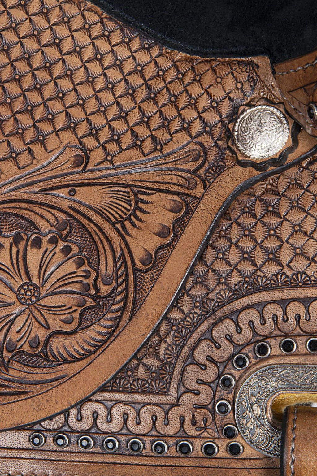 Dark Brown Leather Barrel Racing Saddle C218358