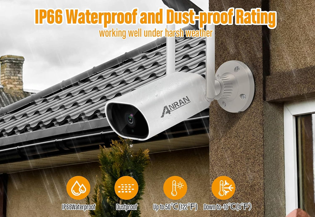 8 Channel 2K NVR 4Pcs 3MP Outdoor WiFi Security Camera with 1TB Hard Drive V92155