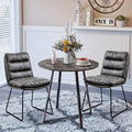 Faux Leather Side Chair Set of 2, Brown E615825