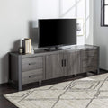 70 Inch Charcoal Wood TV Stand with Cabinet Doors E16764