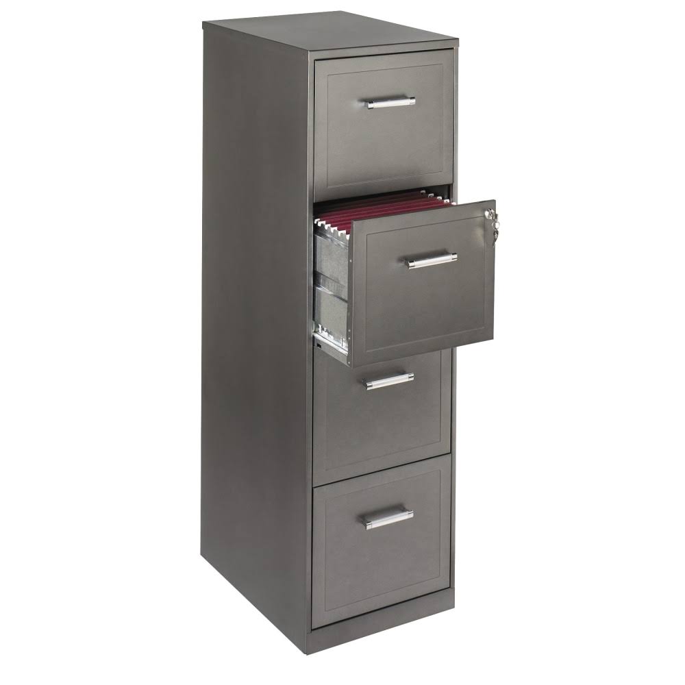 4 Drawer Vertical File Cabinet Metallic Charcoal J369