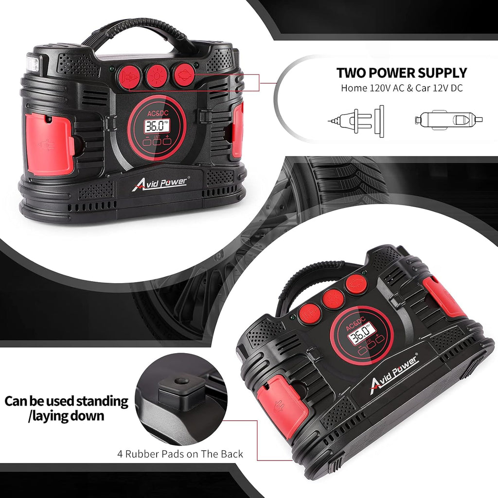 Portable Tire Inflator Air Compressor with Digital Pressure Gauge M288