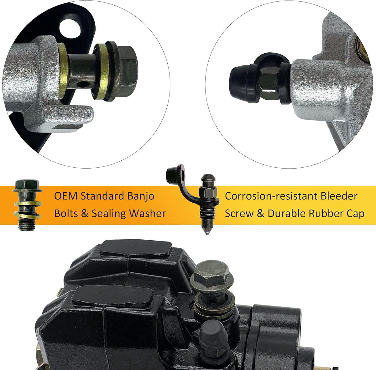 Front Left Right & Rear Brake Calipers Pack of 2 V476
