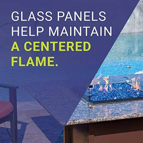 Rectangular Fire Pit Glass Wind Guard, 41x17 inch P12584