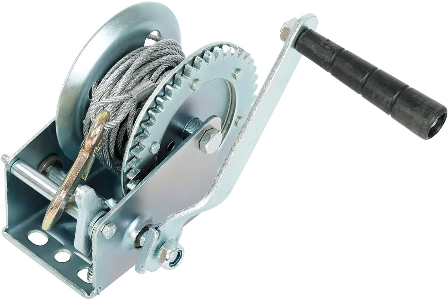 3500lbs Dual Gear Hand Winch Polyester Strap Pack of 2 N2293
