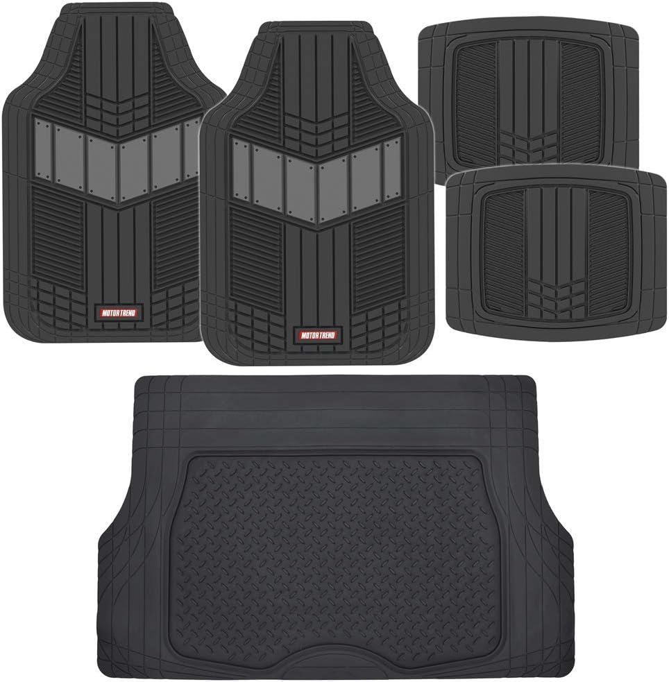 Gray Rubber Auto Floor Mats with Cargo Trunk Liner Q89536