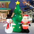 6FT Inflatable Christmas Tree & Santa Claus w/ LEDs & Air Blower Yard Decoration G34577
