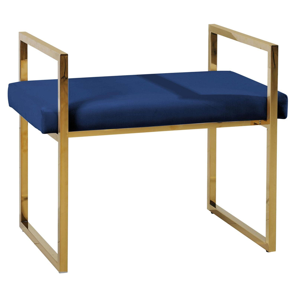 Navy/Gold Velveteen Bench with Handles M507730