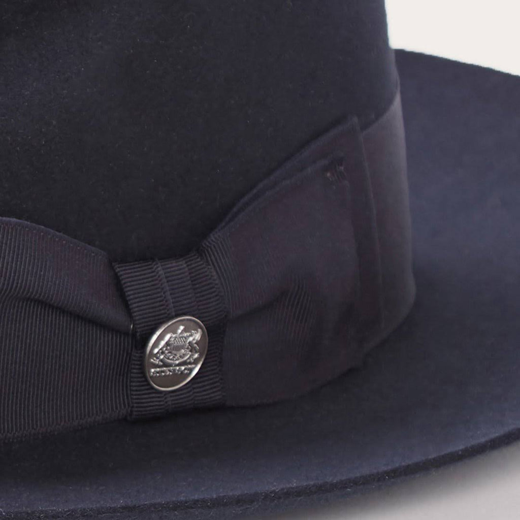 Navy Fur Felt Fedora Hat I94344