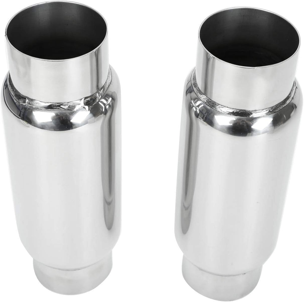 3" Inlet 3" Outlet Stainless Steel Exhaust Muffler Resonator, 12" Overall Length, Pack of 2 S607924