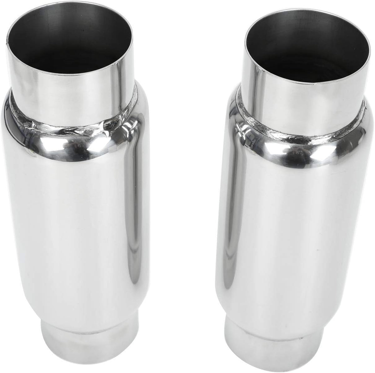 3" Inlet 3" Outlet Stainless Steel Exhaust Muffler Resonator, 12" Overall Length, Pack of 2 S607924