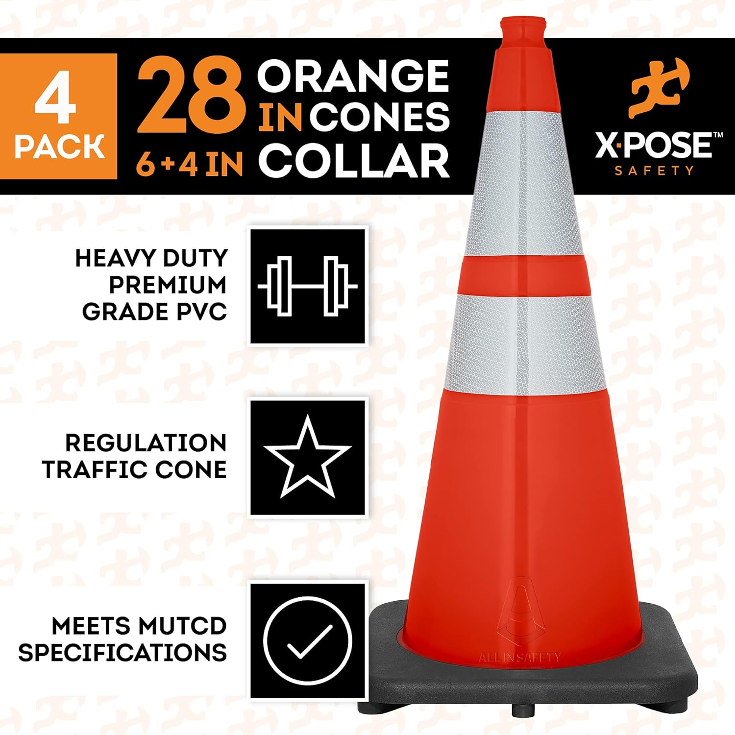 28 Inch Orange PVC Plastic Traffic Cones N659
