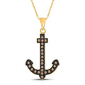 Brown Diamond Anchor Pendant P379317