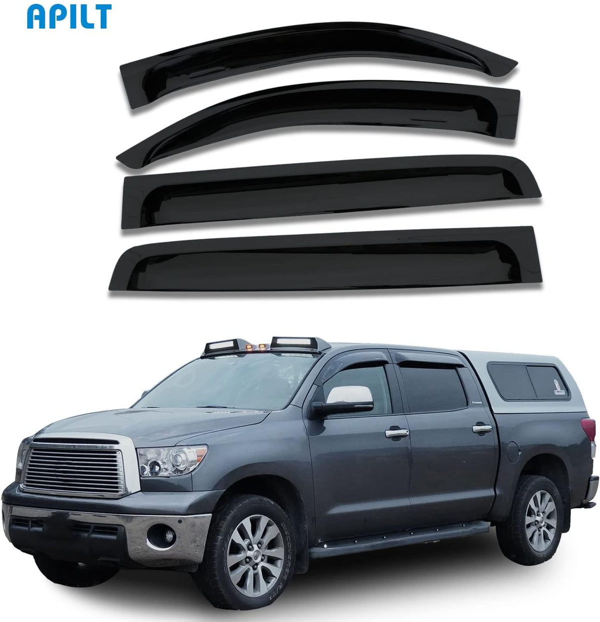 4-Piece Dark Smoke Tape-On Rain Guards I166
