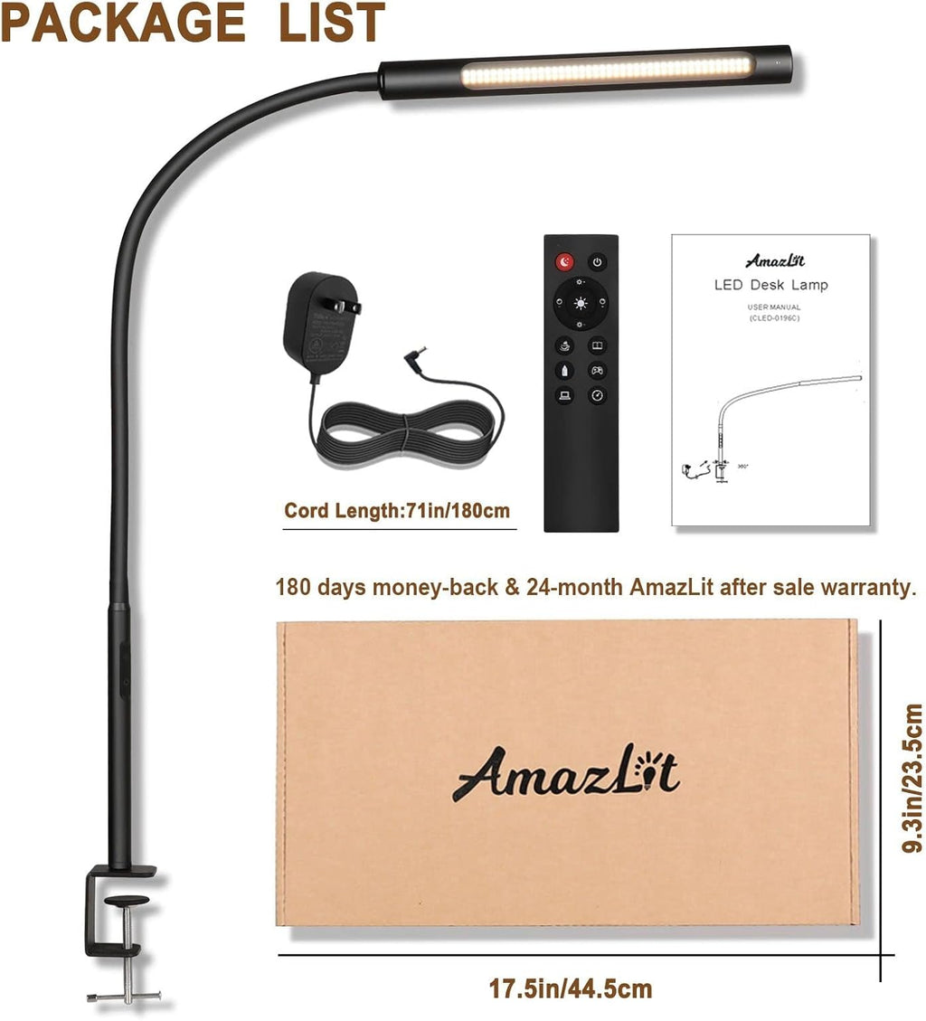Black Swing Arm LED Desk Lamp with Remote Control R825884