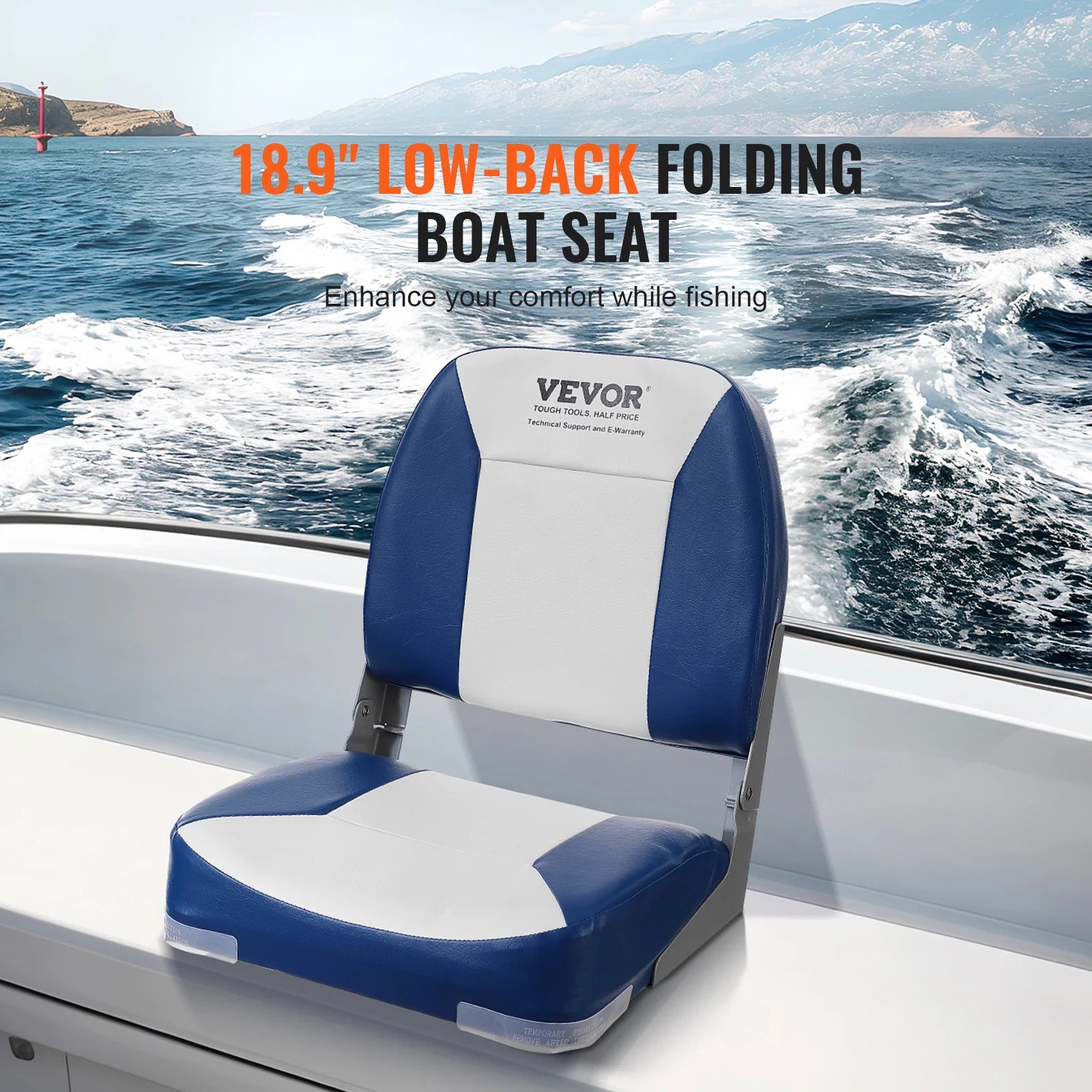 Low Back Fold-Down Fishing Boat Seat Chair K2457