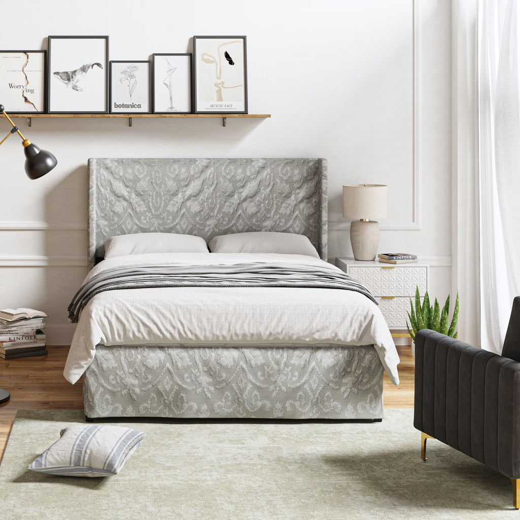 King Upholstered Bed with Washable Slipcover E350