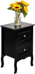 White Wooden Nightstand Set of 2 with Two Drawer R696029