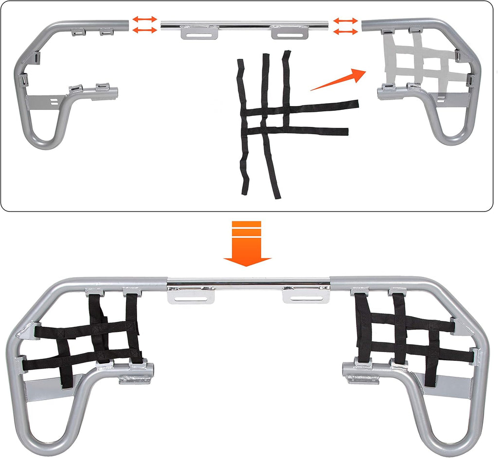 Aluminum Nerf Bars Silver with Black Nets Pack of 2 V102