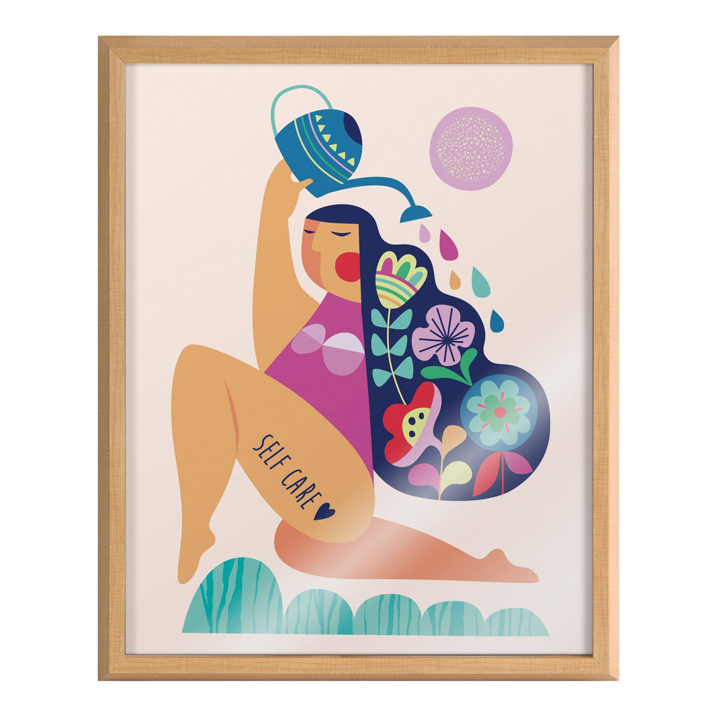 Natural Plastic Framed Printed Glass O652