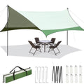 12 x 14ft Waterproof Camping Tent Tarp with 2 Poles M163449