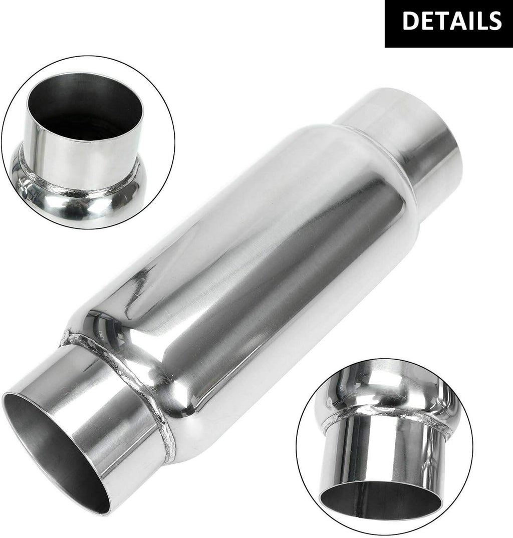 3" Inlet 3" Outlet Stainless Steel Exhaust Muffler Resonator, 12" Overall Length, Pack of 2 S607924