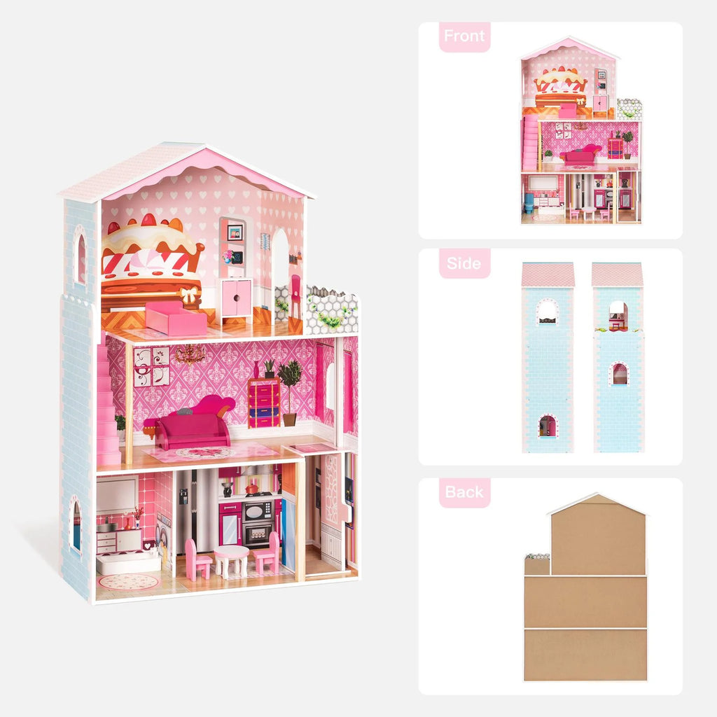 Dollhouse Kit with Accessories and Furniture, 31.1'' x 11.4'' x 42.5'' Z856392