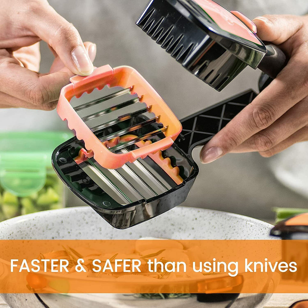 Food Vegetable Chopper Dicer with Stainless Steel Blades & Container B493889