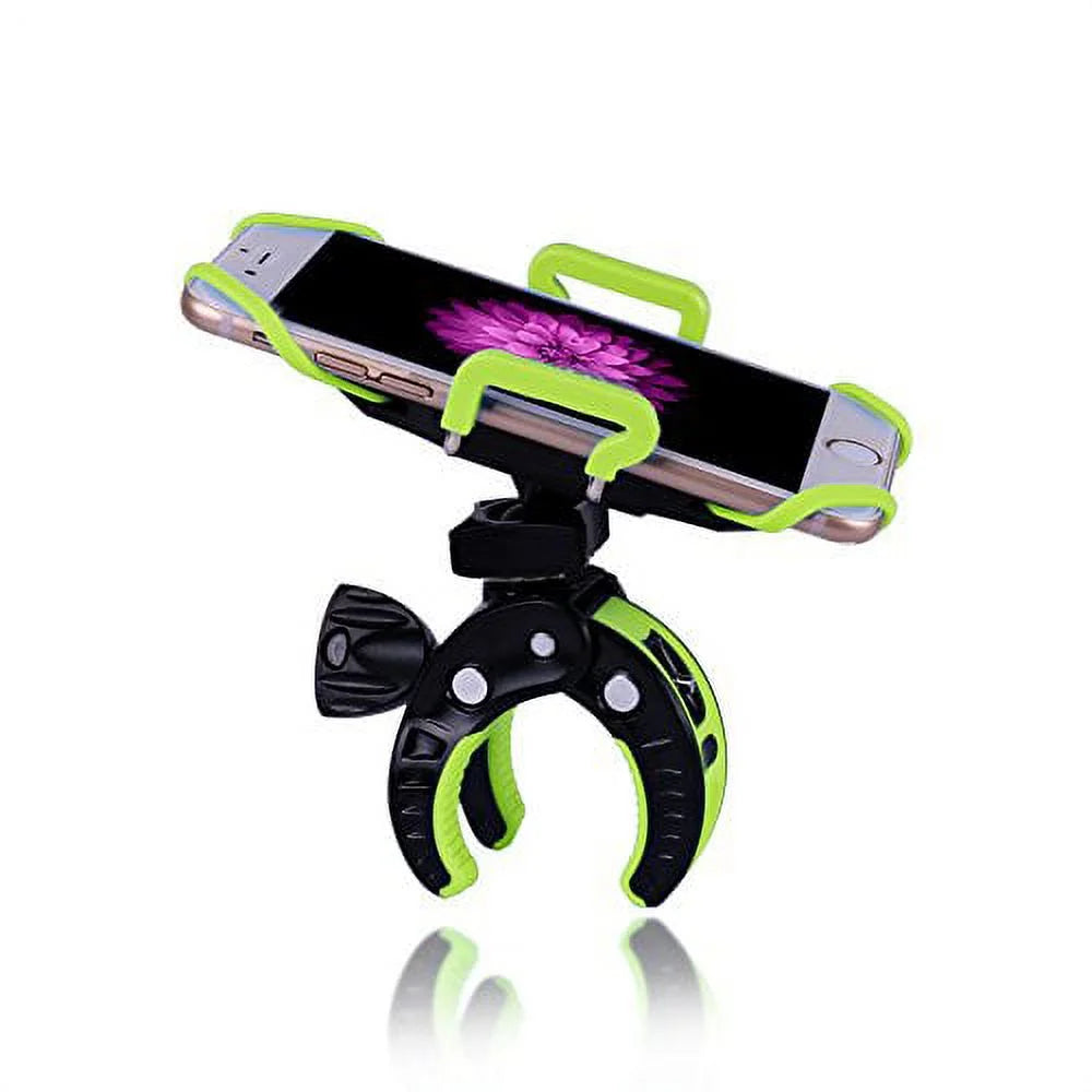 Green Bike Phone Mount with Rubber Strap 360 Degrees Rotate A171