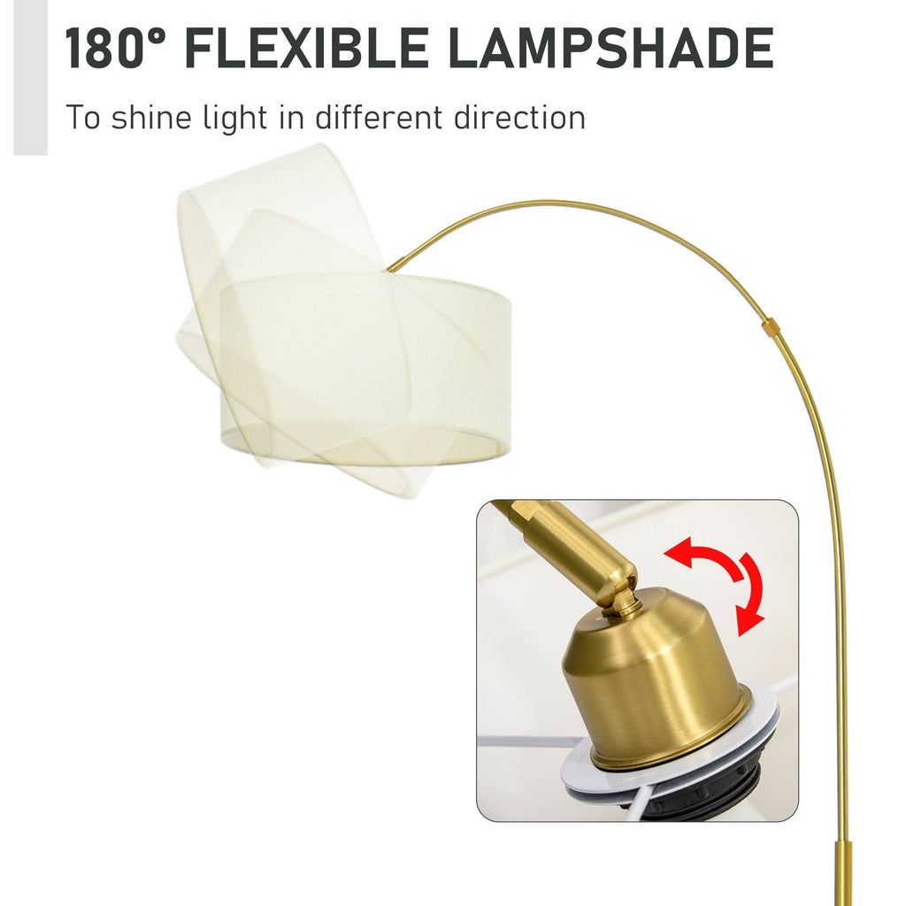 Cream White 6ft Arch Shape Floor Lamp with Metal Round Base Q2868