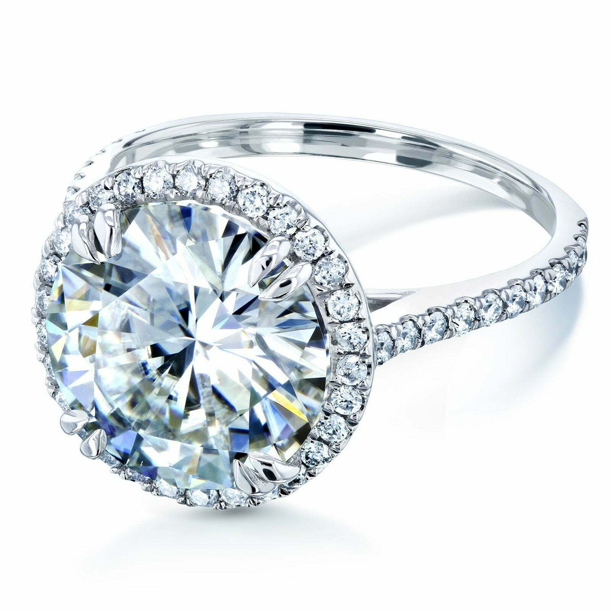 14k White Gold Diamond Halo Engagement Ring G446308