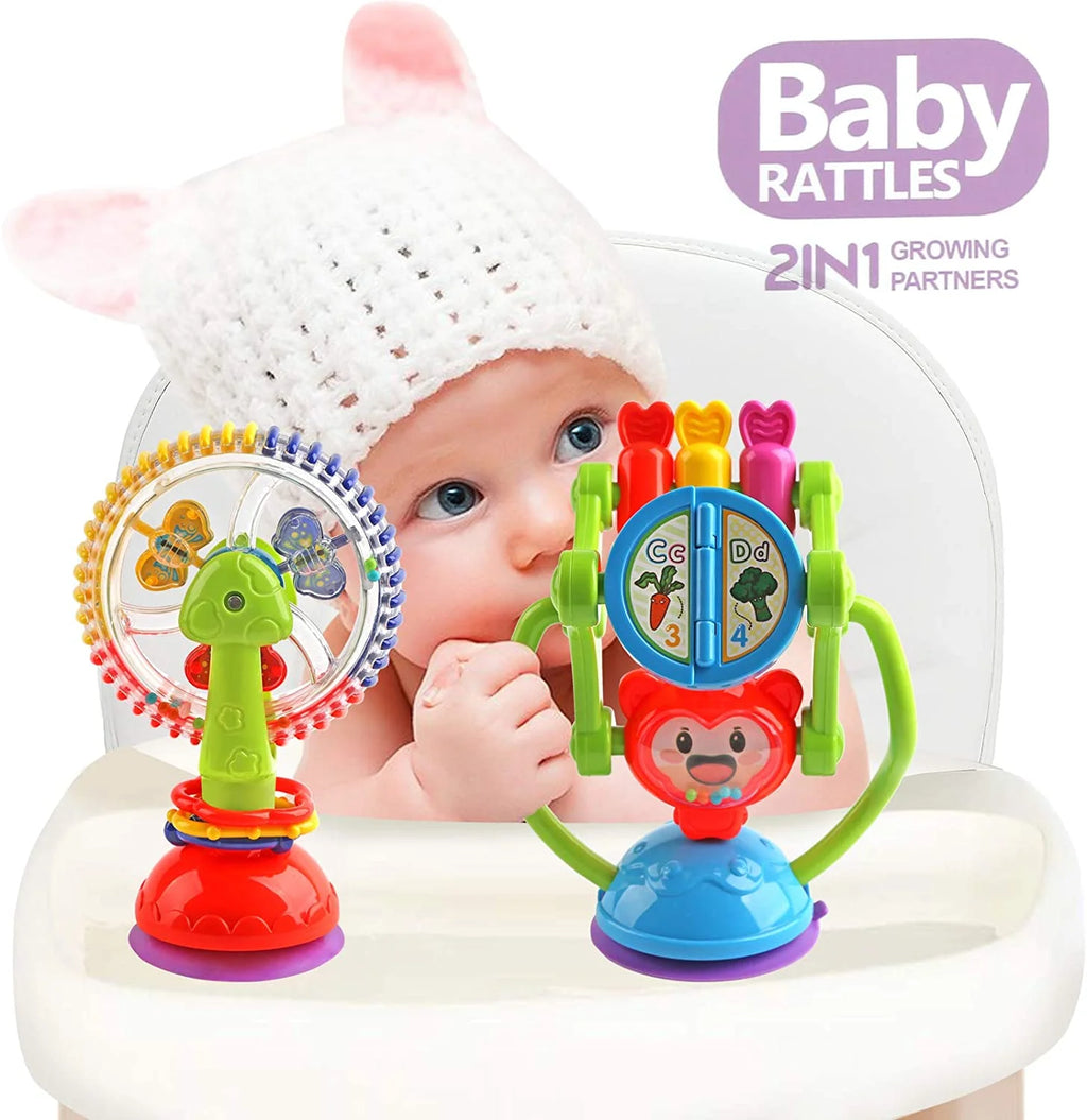 Baby Rattle Toys with Suction Cup Grab Shaker and Spin F767759