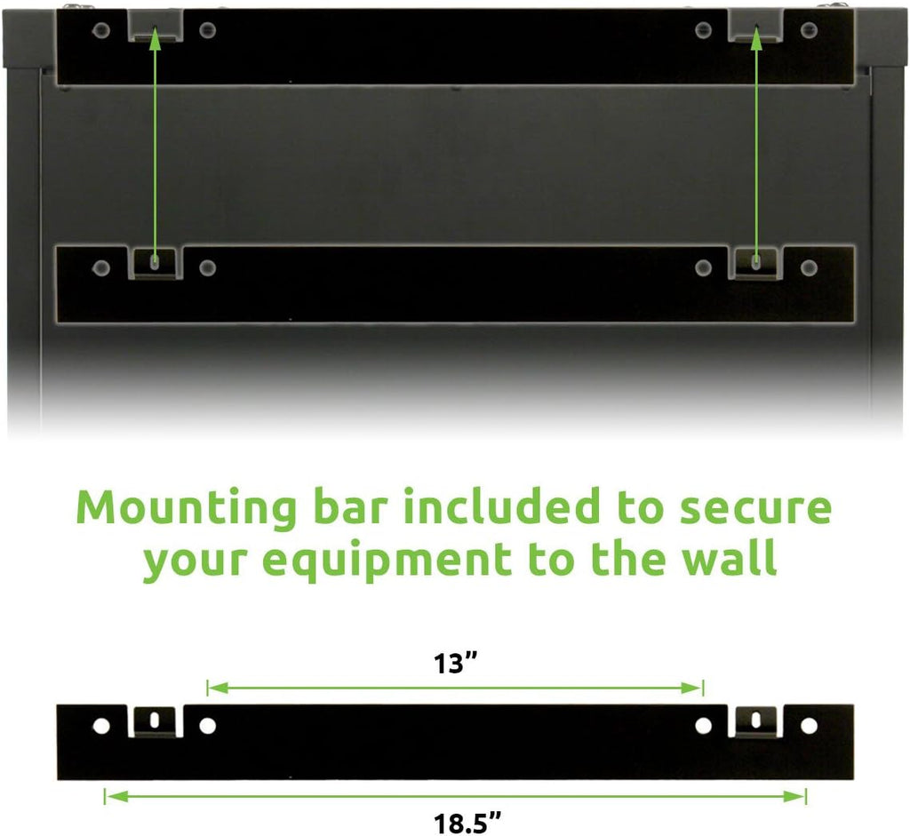 6U Wall Mount 19 Inch IT Cabinet Rack Enclosure Glass Door Lock D40937