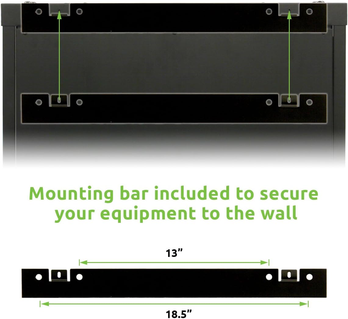 6U Wall Mount 19 Inch IT Cabinet Rack Enclosure Glass Door Lock D40937
