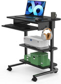 Adjustable Height Mobile Workstation with Retractable Keyboard Tray N266