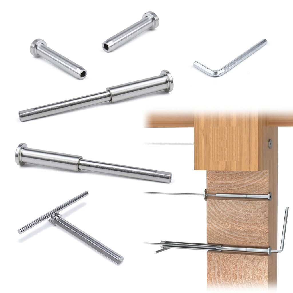 1/8 Invisible Cable Railing Kit with Turnbuckle Swage Threaded Stud and Stemball Combination Pack E528