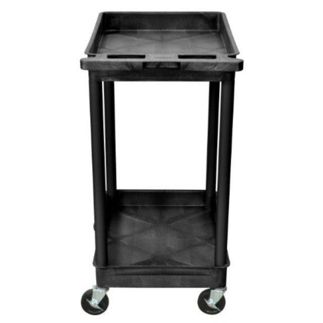 Black 2 Shelves Tub Utility Cart U5064