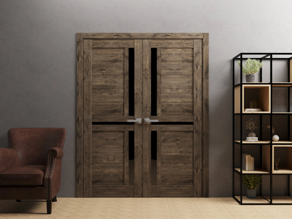 Solid French Double Doors 64 x 84 inches Wood Closet Bedroom Doors S550
